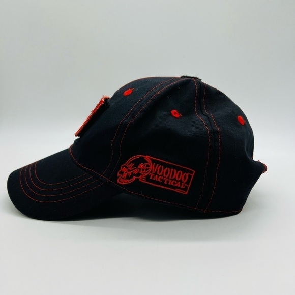 VOODOO TACTICAL MENS BLACK AND RED BALL CAP WITH VELCROS ADJUSTABLE STRAP - Picture 2 of 11